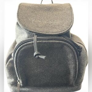 Vintage Gloria Vanderbilt Mini Backpack| Purse Grey Wool|Vintage